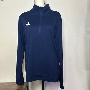 NWOT!! Unisex Adidas Navy Blue Quarter-Zip Pullover